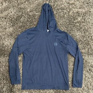 FA Merch Golf Patterned Lightweight Active Hoodie in Blue, Size M
